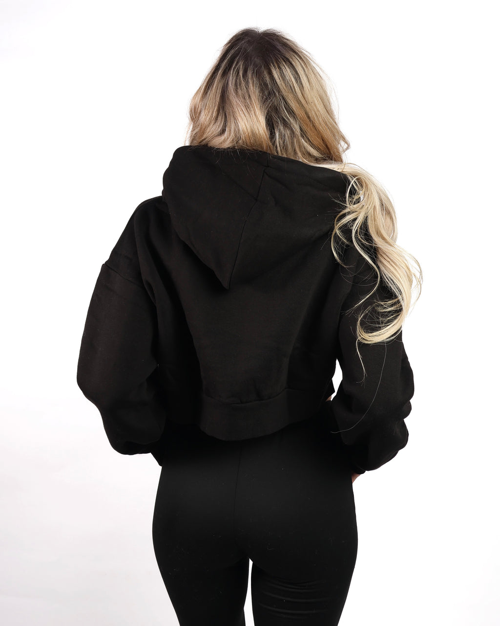 Oversized Cropped Zip-Up Hoodie