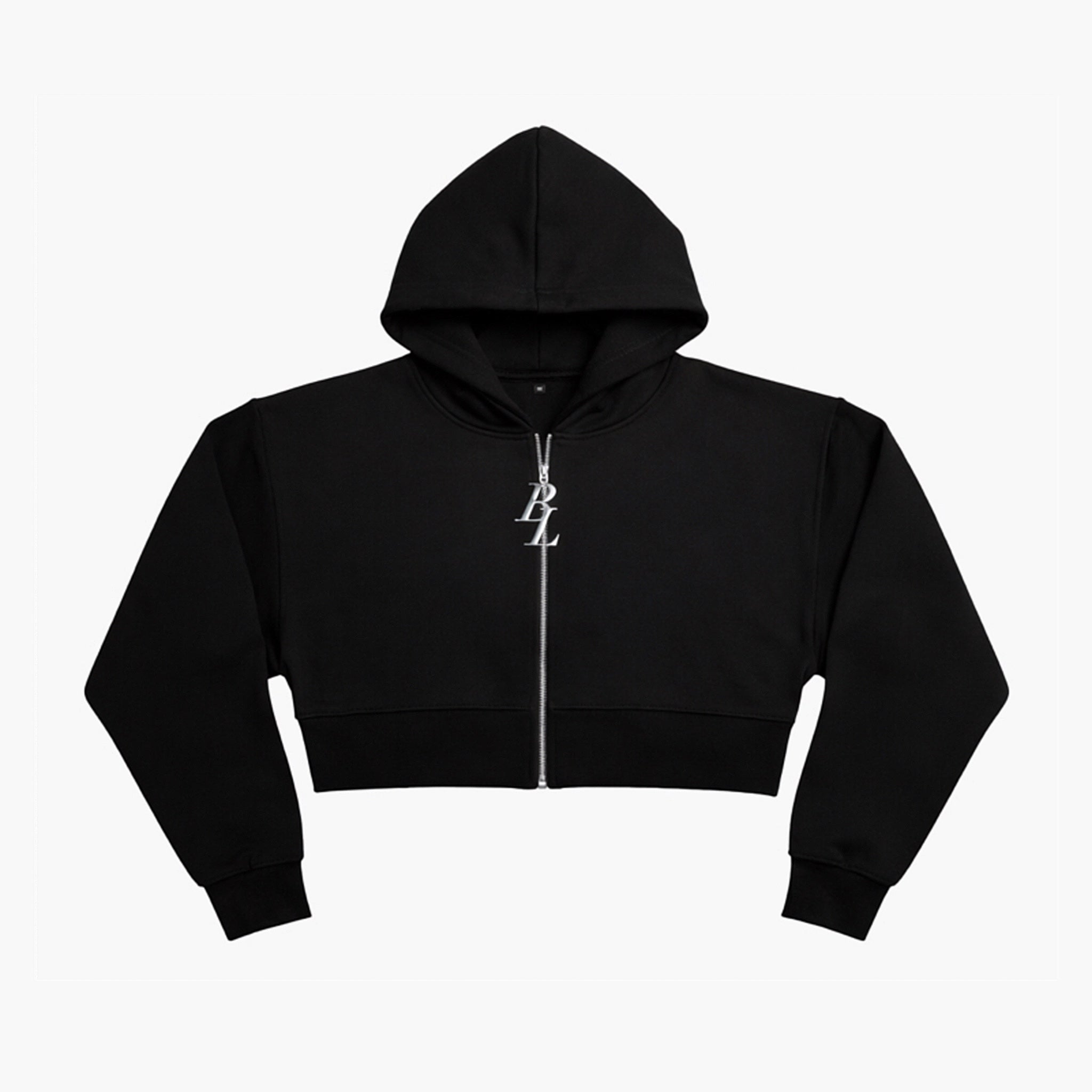 Oversized Cropped Zip-Up Hoodie